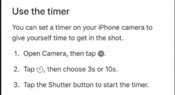 How to set a timer on iPhone Camera to capture the image?